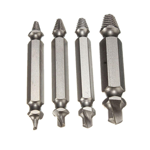 Drillpro 4PCS Double-Sided Screw Extractor, Bolt Remover Tool, Fast Out, Model XYZ - Image 4